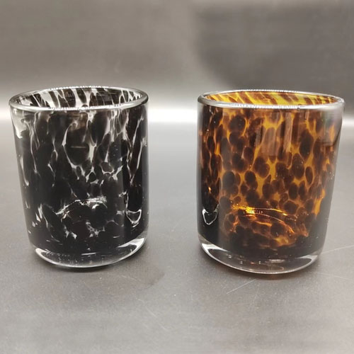 leopard print glass candle jars
